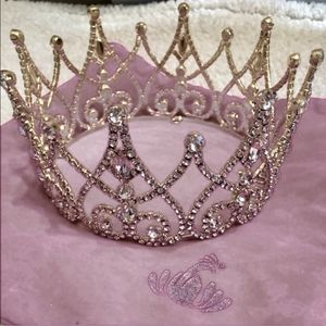 Crystal Premium Pageant Crown Deluxe Tiara Costume Hair Accessory